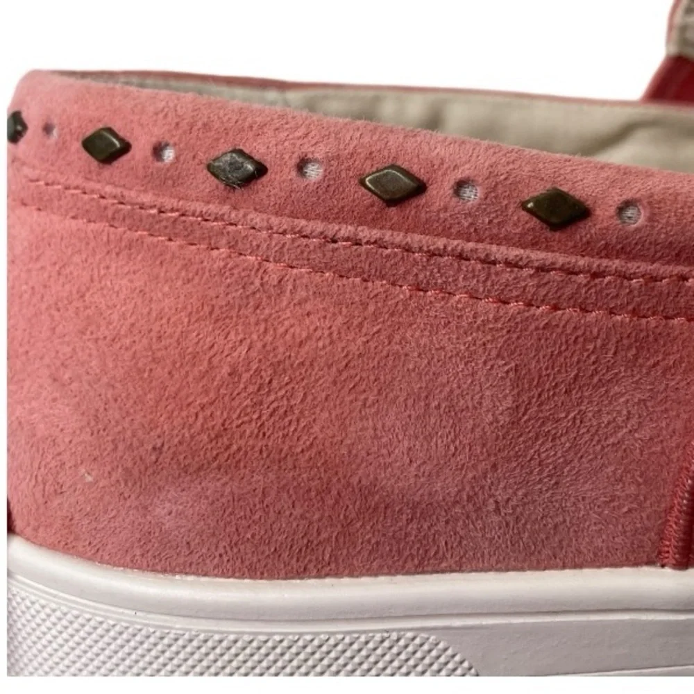 Spenco Women’s Santa Barbara Rivet Pink Leather Slip On Sneakers